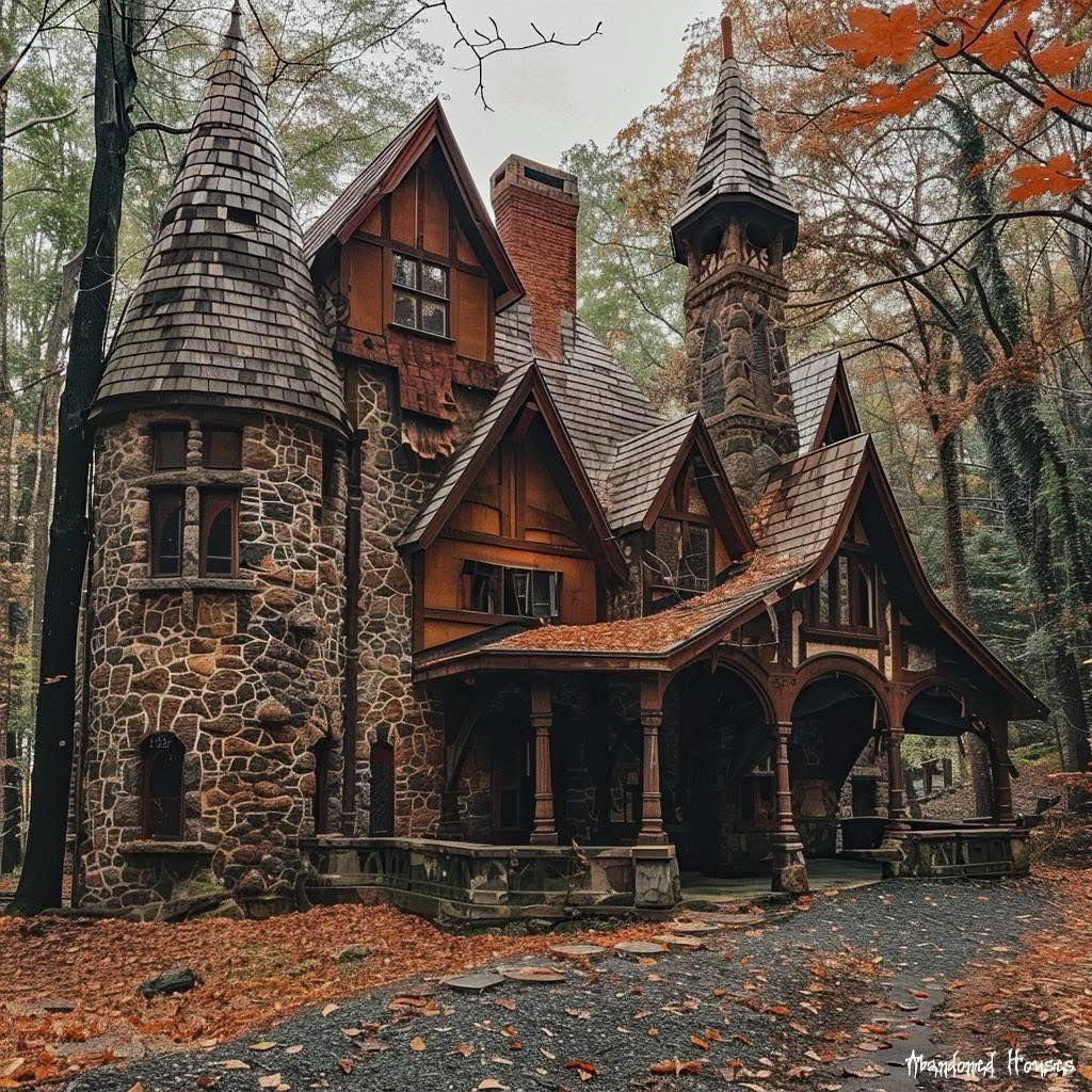 Stone Manor House Autumn