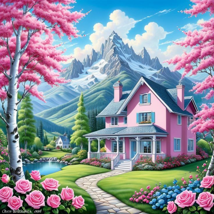Pink Cottage Mountains