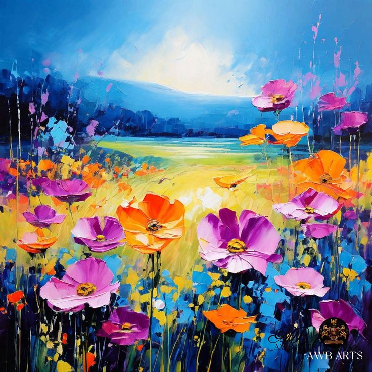 Colorful Wildflower Meadow Painting