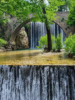 Waterfall Stone Bridge Trikala
