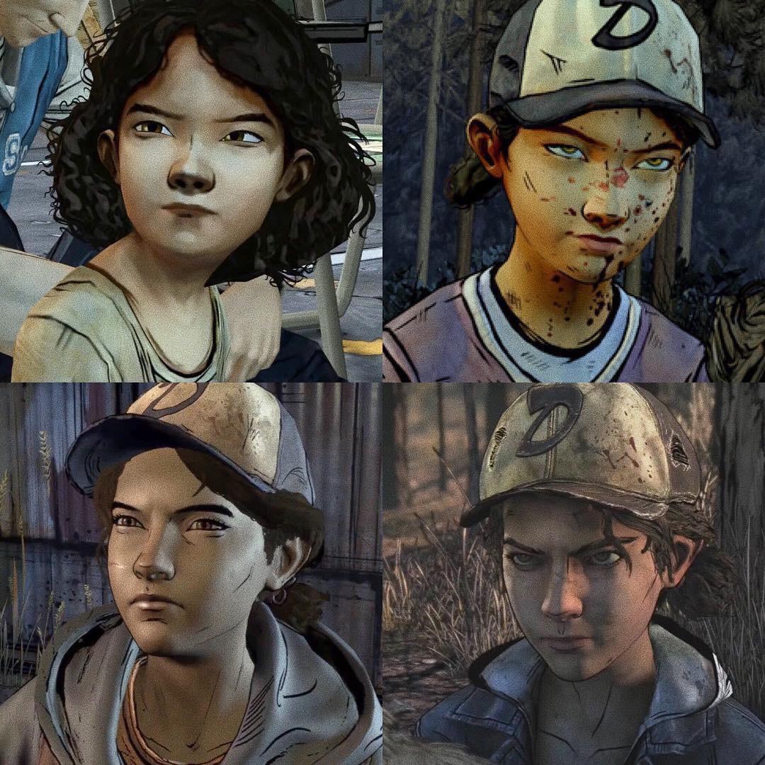 Illustrated four-panel collage of a young girl wearing a baseball cap in different close-up portraits