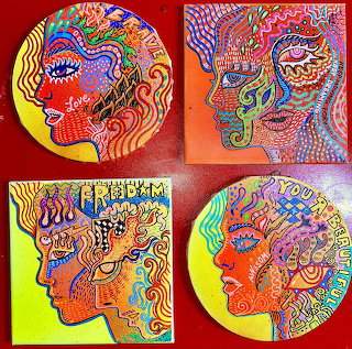 Psychedelic Woman Profile Art