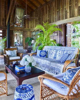 Tropical Blue White Porch