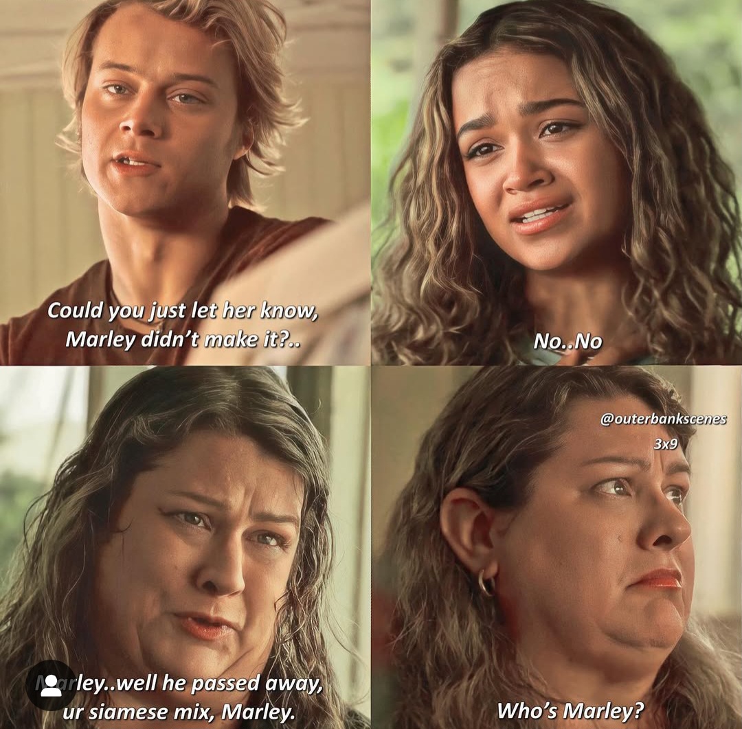 Four-panel collage of a man and woman in an emotional conversation with subtitles