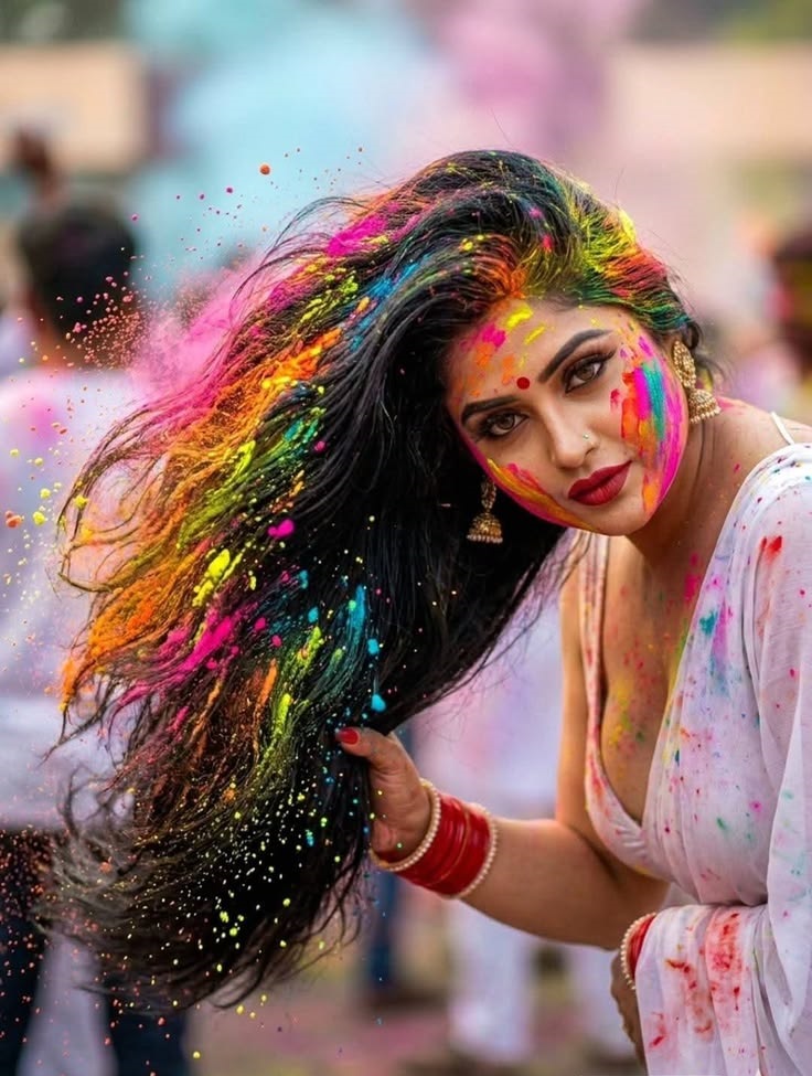 Woman at Holi Festival