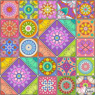 Colorful Mandala Tile Pattern