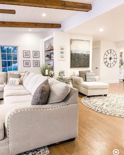 Cozy Living Room Wood Beams