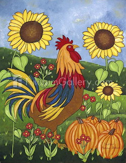 Colorful Rooster Portrait