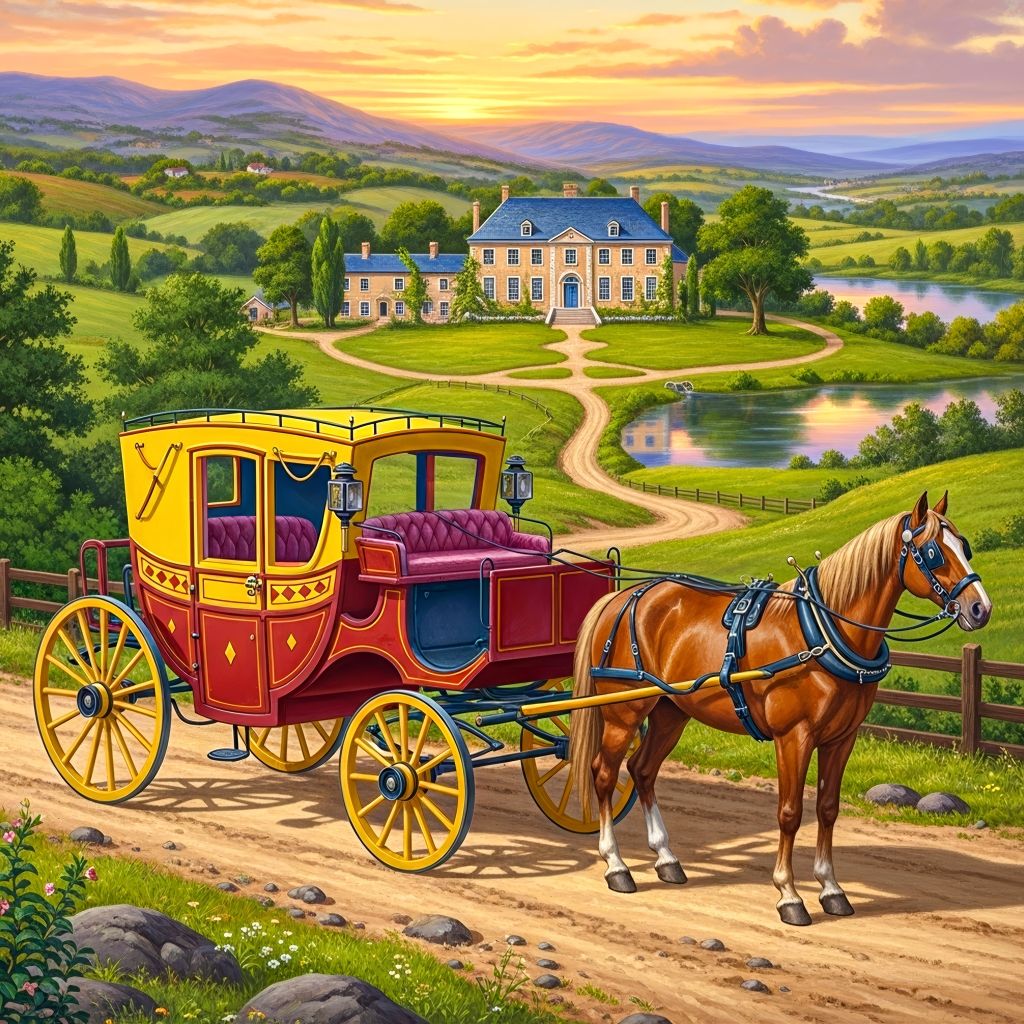 Country Estate Carriage Sunset
