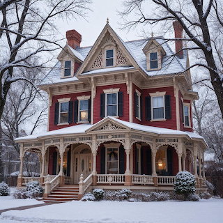 Victorian House in Winter