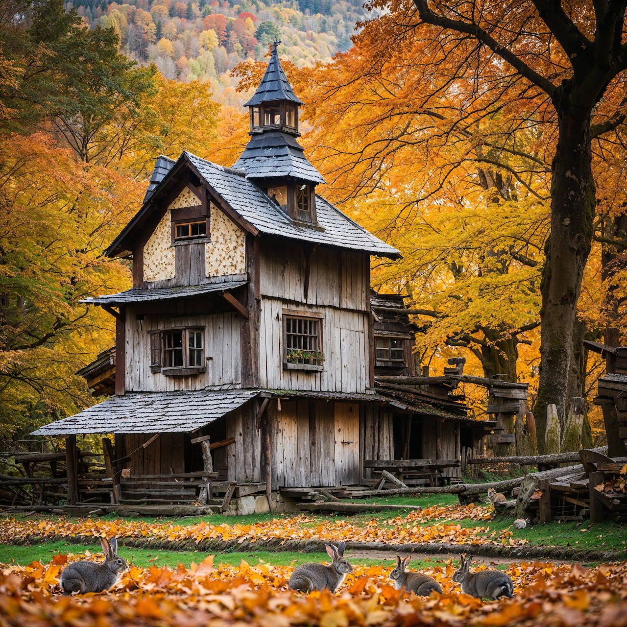 Autumn House and Rabbits