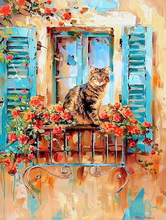 Cat in Window Box