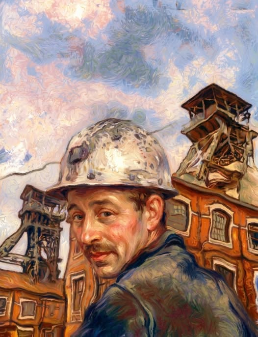 Coal Miner Portrait Painting