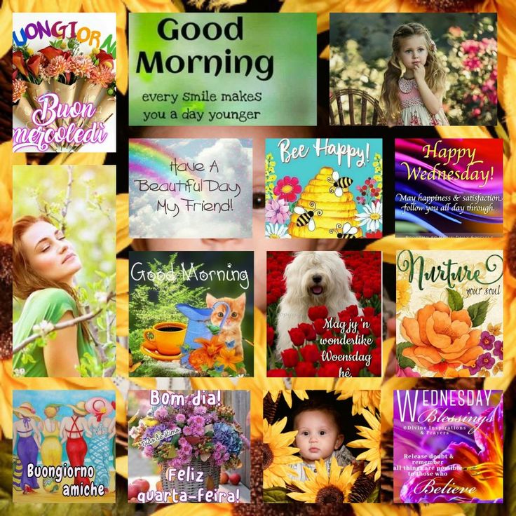 Good Morning Greetings Collage