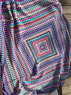 Colorful Crochet Granny Square Blanket
