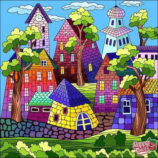 Colorful Village Mosaic