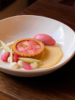 Dessert Tart with Pink Decoration