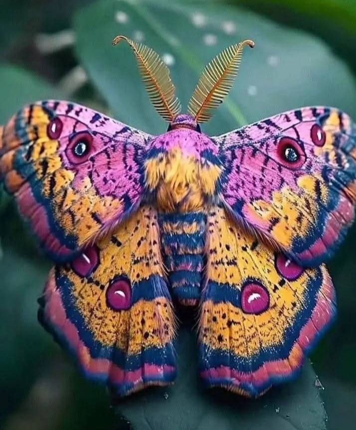 Colorful Moth with Antennae
