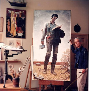 Artist Beside Painting