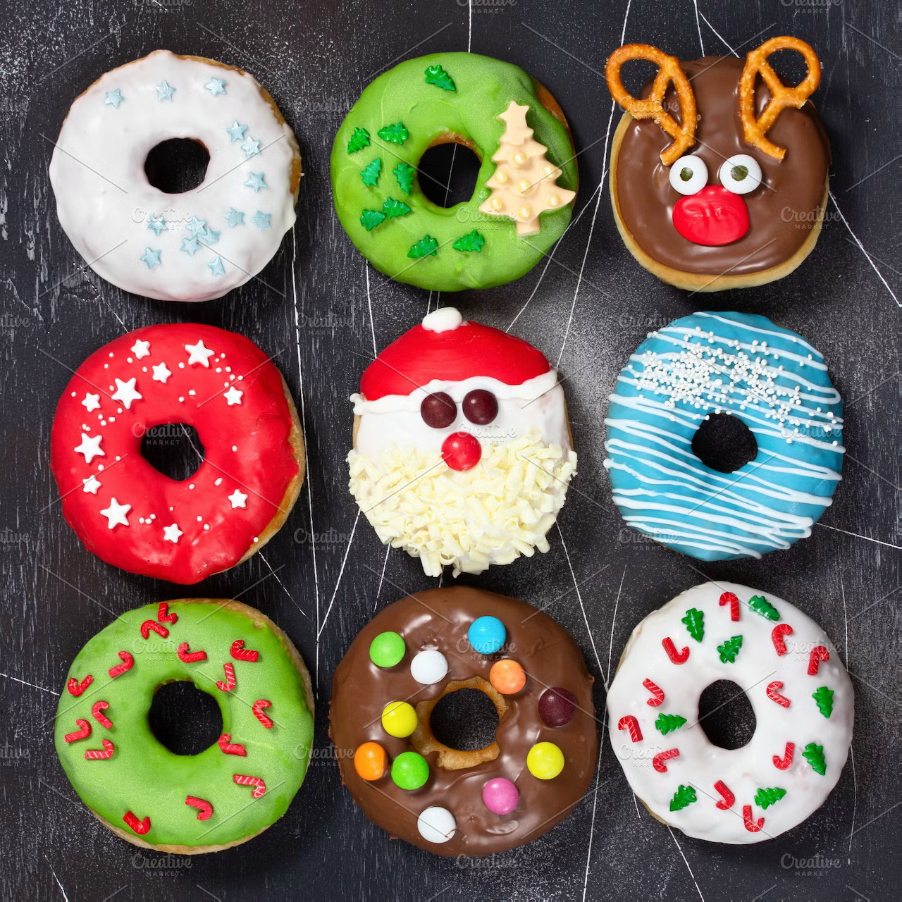 Christmas Decorated Donuts