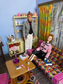 Barbie Dols Living Room Scene