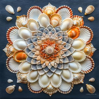 Seashell Mandala on Fabric