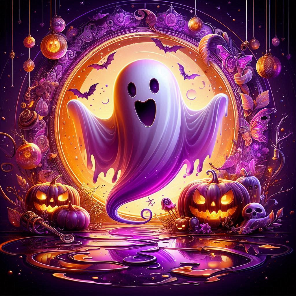 Halloween Ghost and Pumpkins