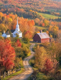 Autumn Church Scene
