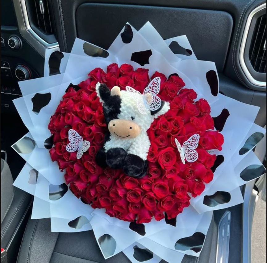Cow and Roses Bouquet