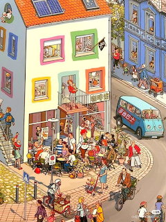Busy European Street Scene