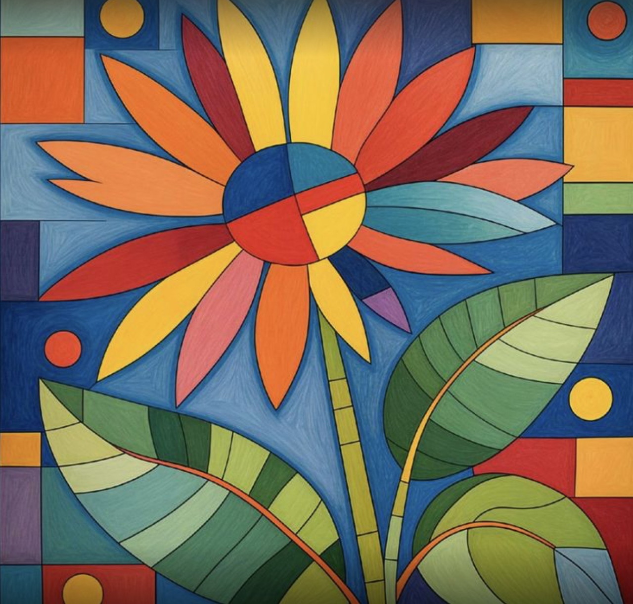 Stained Glass Flower Art
