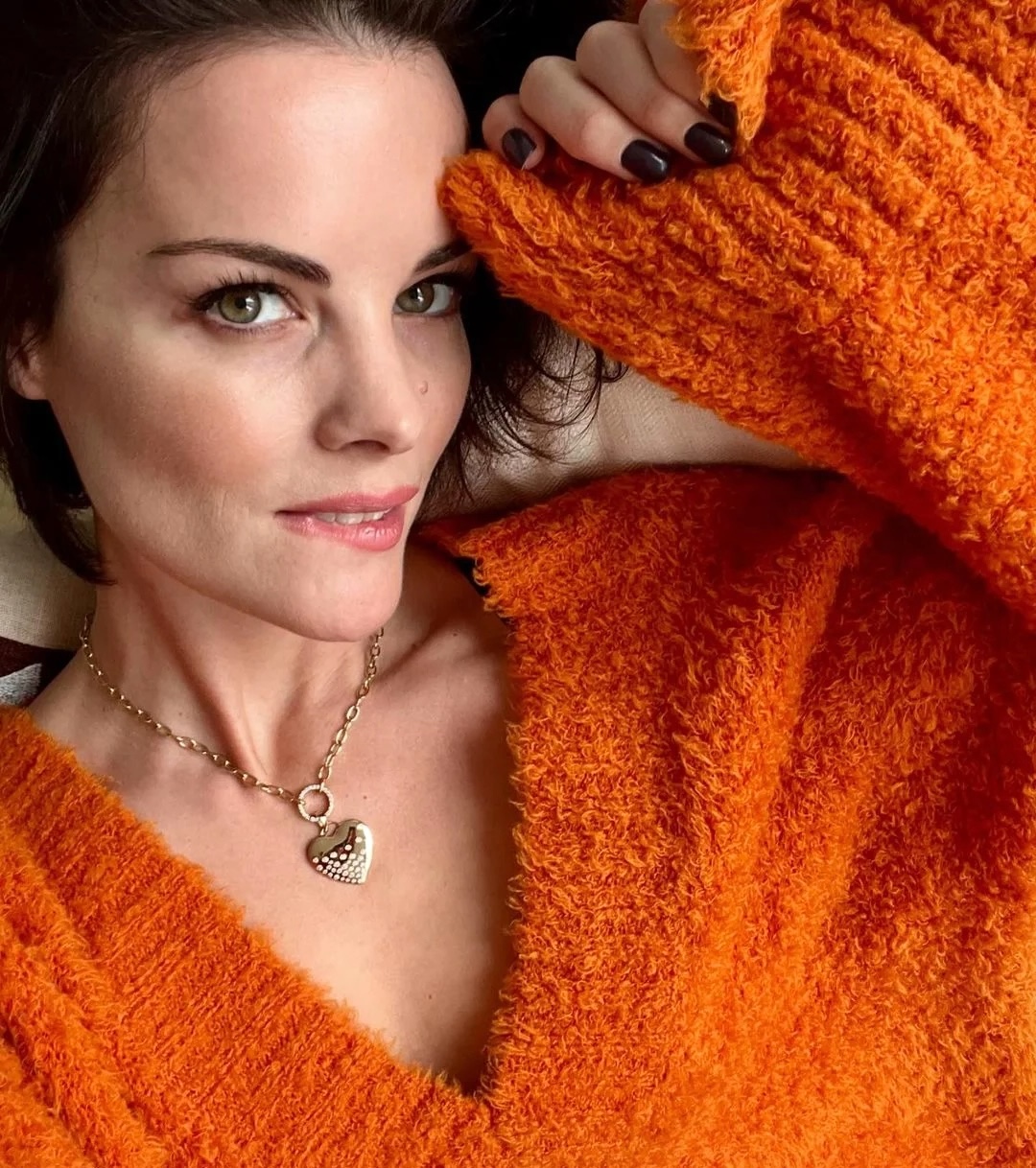 Jaimie Alexander Orange Sweater