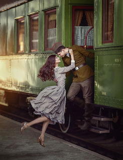 Vintage Railway Station Farewell