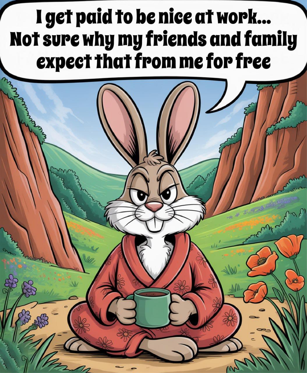 Bugs Bunny and Looney Tunes friends in a cartoon group scene