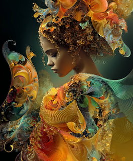 Colorful Fantasy Woman Portrait