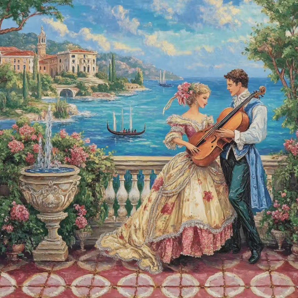 Romantic Couple by Lake