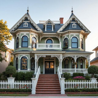 Victorian Mansion with Turrets