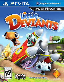 Little Deviants PS Vita game cover with cartoon creatures on a rocket-powered vehicle