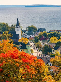 Mackinac Island Church Autumn
