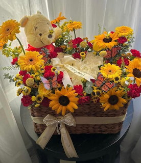 Teddy Bear Flower Basket