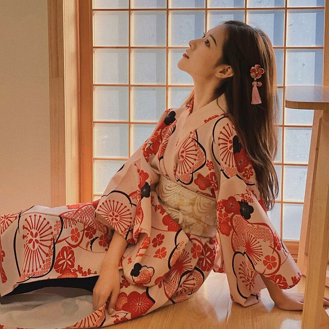 Woman in Sakura Kimono