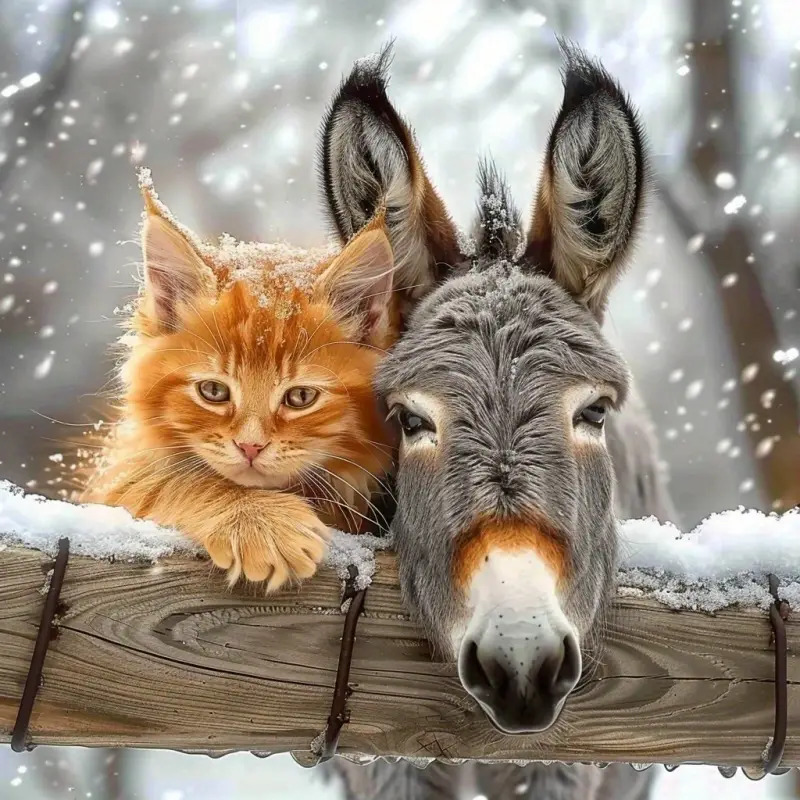 Kitten and Donkey