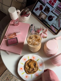 Pink AestheticIced Coffee Flatlay