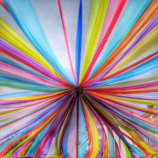Colorful Paper Ribbon Sunburst