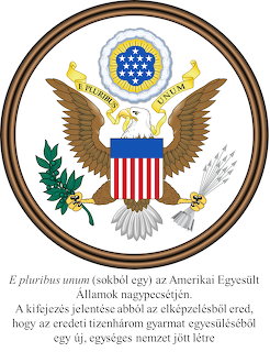 Illustration of the Great Seal of the United States with eagle, shield, olive branch, and arrows