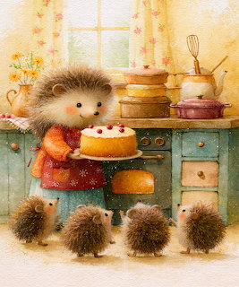 Hedgehog Family Baking