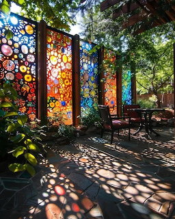 Stained Glass Garden Screen