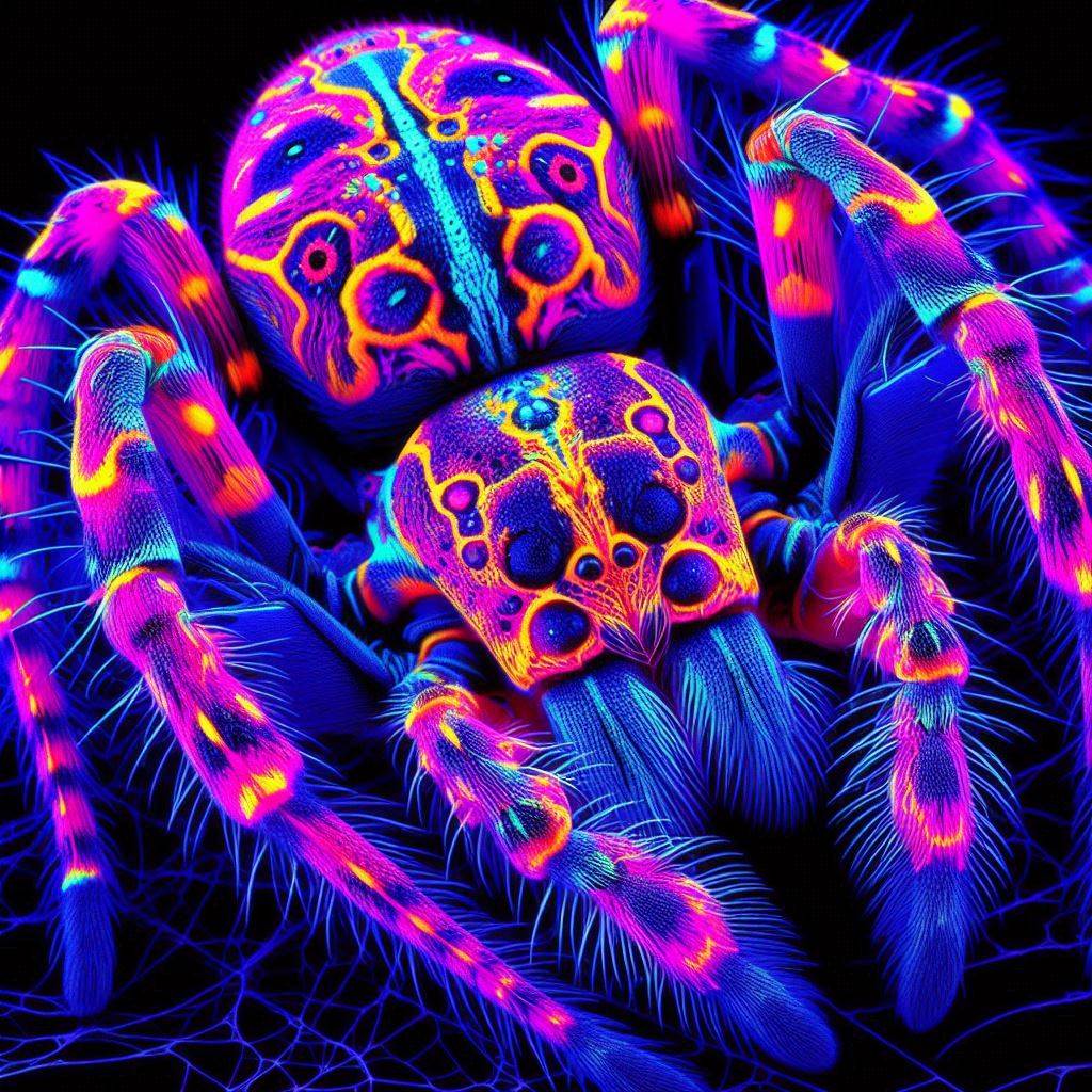Neon Spider Close-Up