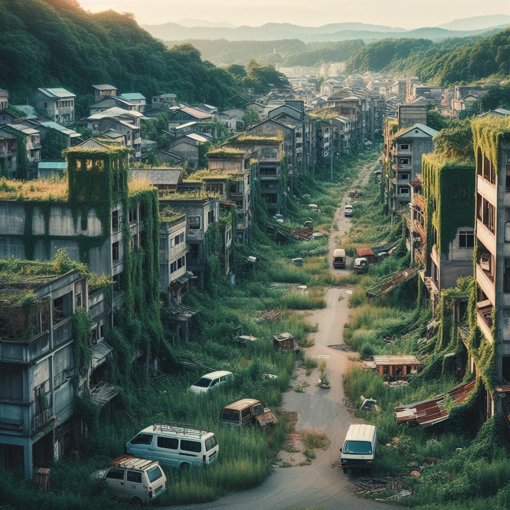 Abandoned Overgrown Village Street