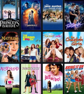 Grid of twelve romantic comedy movie posters arranged in three rows of four